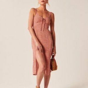 Cinch-Front Midi Dress Size L